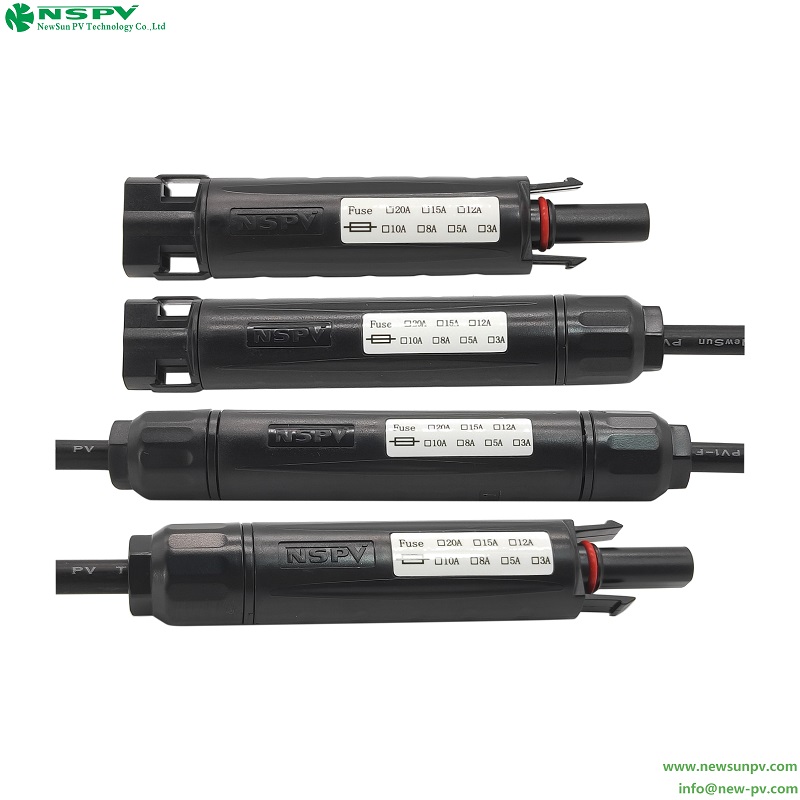 Solar Inline Fuse Connector 1000VDC 4 Types Anti-Aging Anti-Ultraviolet Outdoor Use