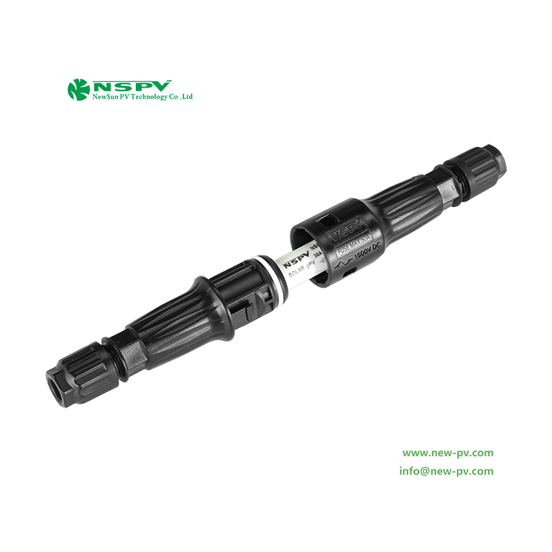 Solar 1500VDC Fuse Connector IP68 Rated 2.5~10mm2 Cable for Outdoor Renewable Energy Systems