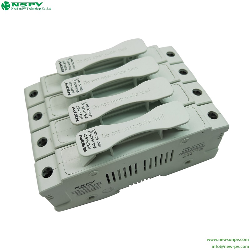 1500VDC Solar Fuse Holder 50A PA Insulation Overcurrent Protection for PV Systems