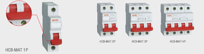HCB-MAT Mini Circuit Breaker Overload and Short Circuit Protection for AC 240/415V Energy Storage Systems