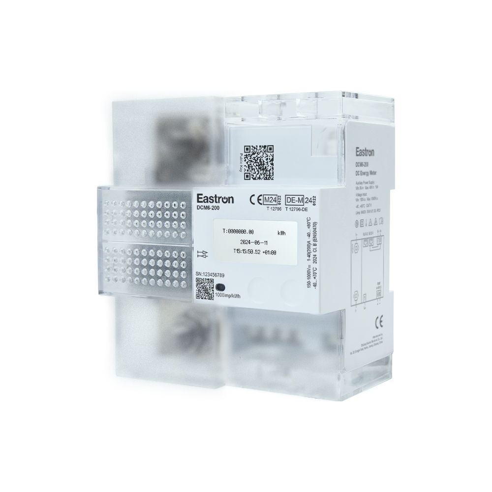 DCM6-200 DC Energy Meter 1000V 200A PTB/Eichrecht & MID Certified for EV Charging Stations