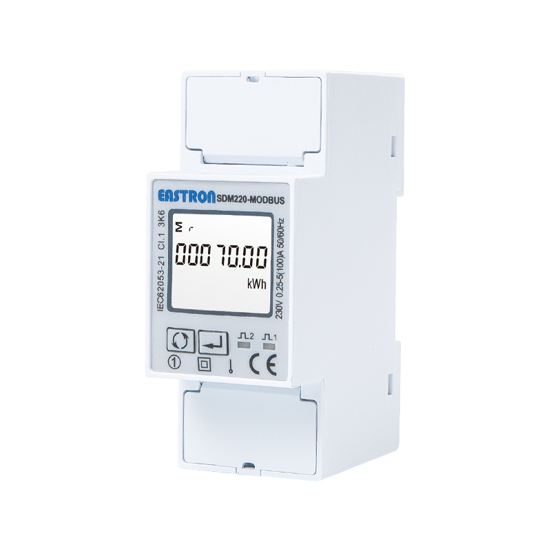 Single Phase 100A DIN Rail Multi-Function Meter with RS485 Modbus for EV Charging Stations
