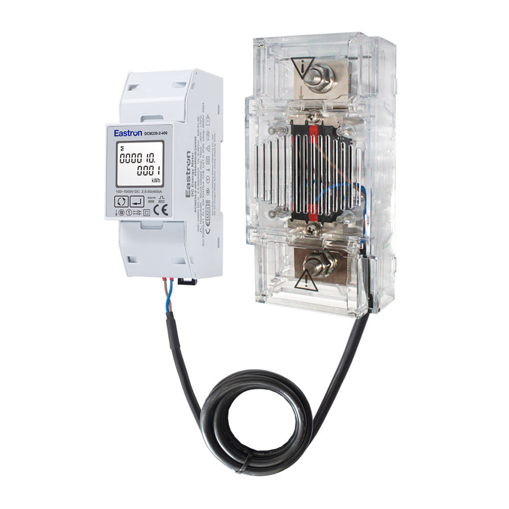DC Energy Meter 400A Shunt MID Approved Bi-Directional Measurement for EV Chargers RS485 Modbus Communication
