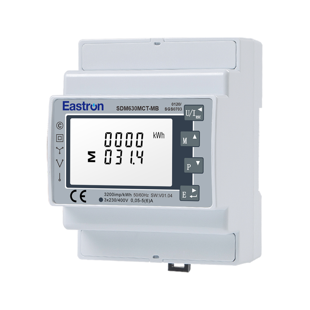 Three Phase UL Energy Meter CT Operated Mbus Din Rail Multi-Function kWh kWh Monitoring with Pulse Outputs for Energy Management Systems EAstrongroup