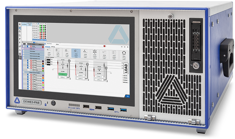 DEWE3-PA8 High-Precision Power Analyzer 8 TRION Slots 16 Power Phases 0.03% Accuracy 1-9 Phase Power Analysis Real-Time 10MS/s Sampling Rate DEWETRON