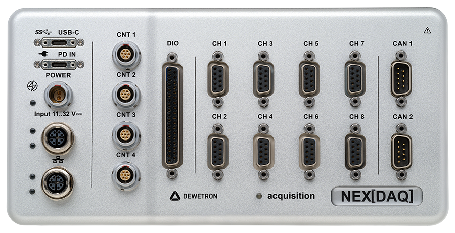 NEX[DAQ] Rugged USB Ethernet DAQ System for Vibration Temperature NVH Testing in Energy Storage Applications DEWETRON