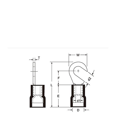 Vinyl Insulated Double Crimp Hook Terminals Copper Tin Plated for Battery Energy Storage Systems