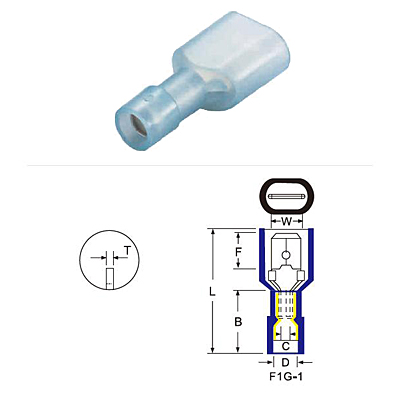 Fully Insulated Double Crimp Male Disconnectors Nylon Body for Battery and Energy Storage Systems