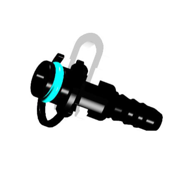 NW-1 PA Tube 8x1 Lock QC Single O-Ring 180° D12-ID6 for Auto Parts in新能源 Battery and Energy Storage Systems