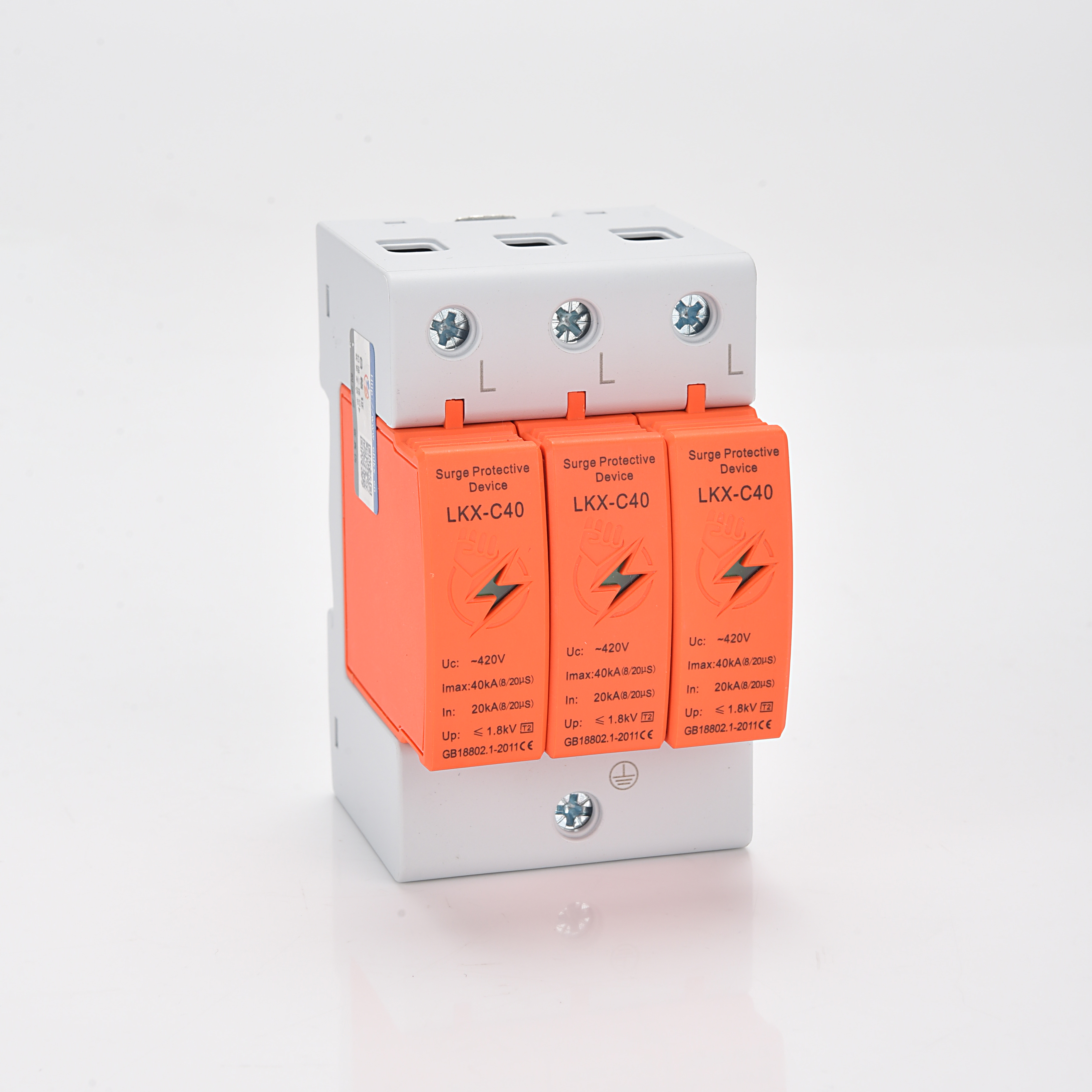 LKX-C40/3P Power Surge Protector 40kA 3-Phase Surge Protection for Solar PV and Energy Storage Systems