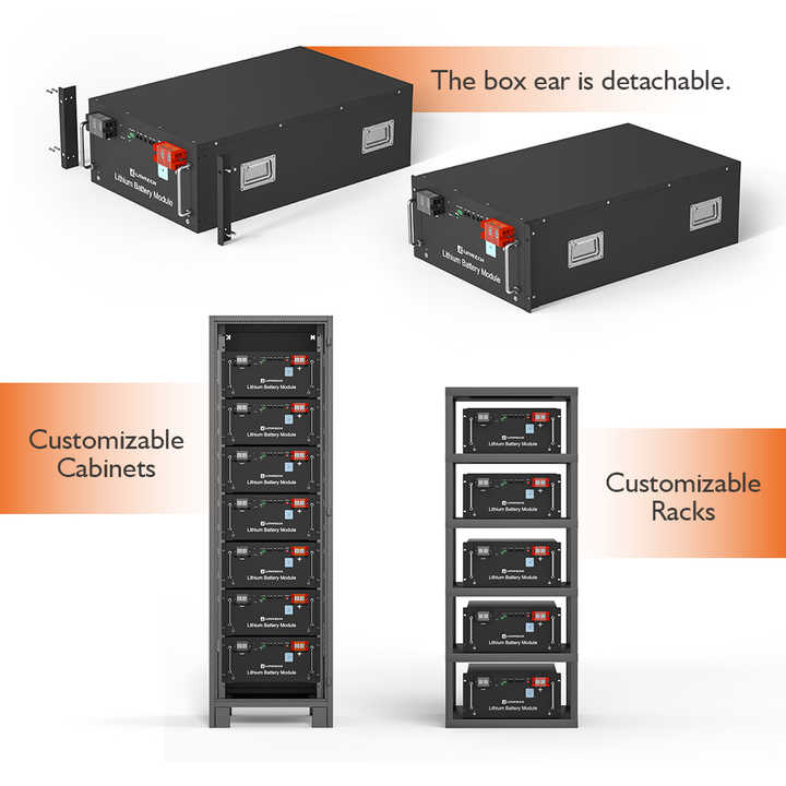 LiFePO4 Battery Pack 100Ah 51.2V Rack-Mounted Solar Energy Storage System for Off-Grid and Hybrid Grid Applications LITHTECH