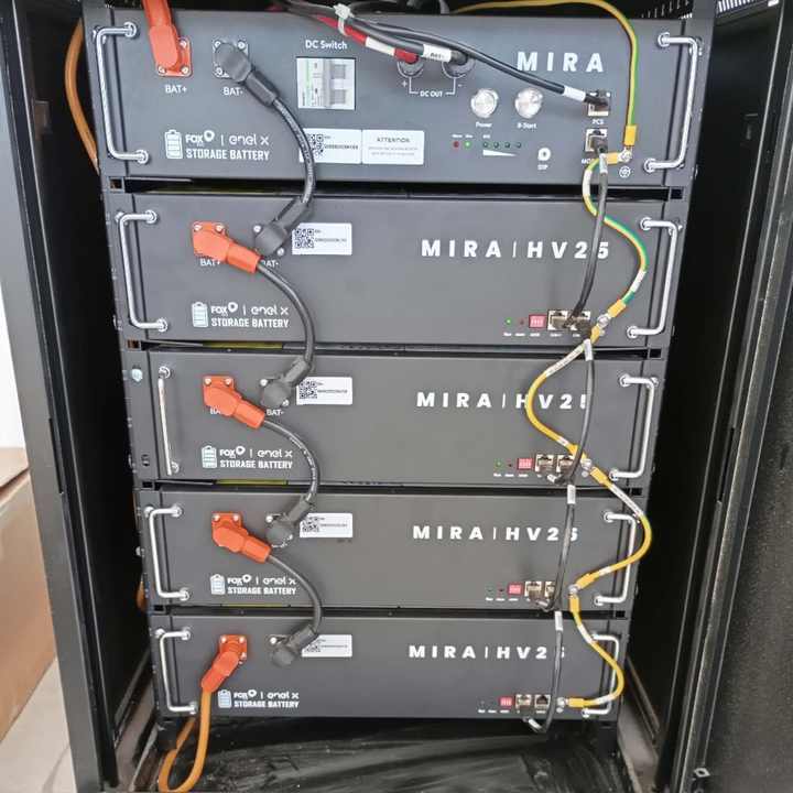 Stackable High Voltage Battery Rechargeable Lithium Batteries System Modular Stacked HV LiFePO4 Battery 51.2V 24Ah for Solar Energy Storage and Power Systems FOXESS