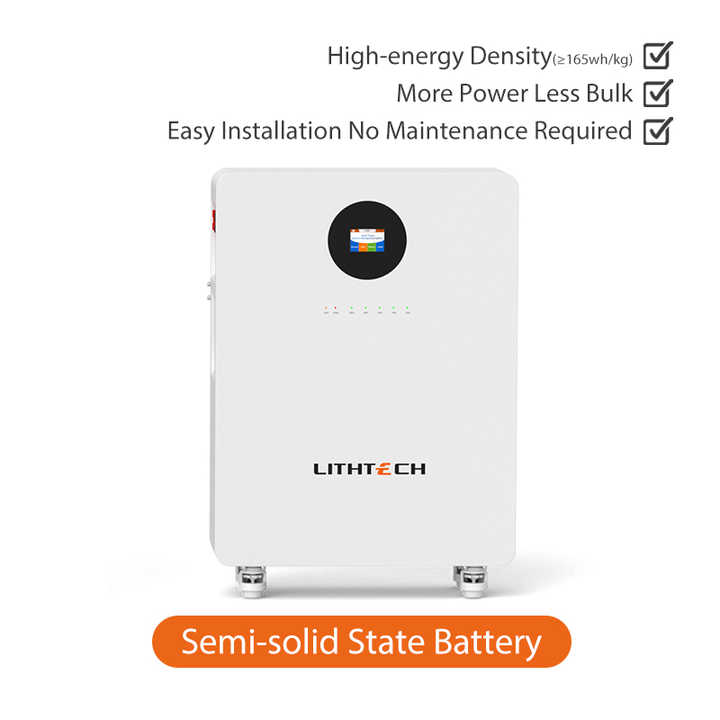 Lithium Semi Solid Battery 51.2V 280Ah 15kWh with 10-Year Warranty, Smart Monitoring & Fireproof Design for Home Solar Energy Storage Systems LITHTECH