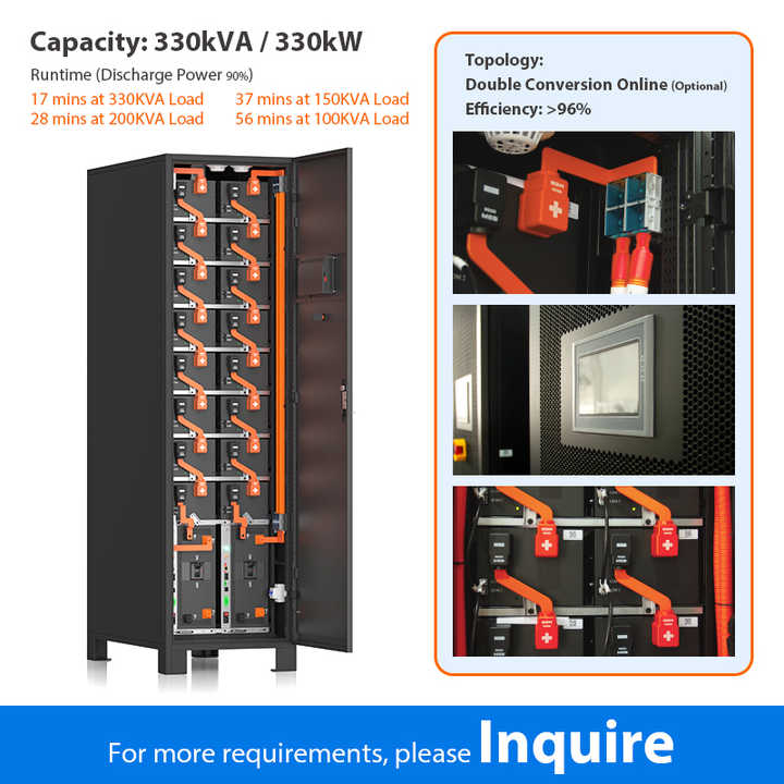 100KVA 120KVA 300KVA 400KVA Modular UPS Online Three Phase Uninterruptible Power Supply for Data Centers Medical Telecom Systems LITHTECH
