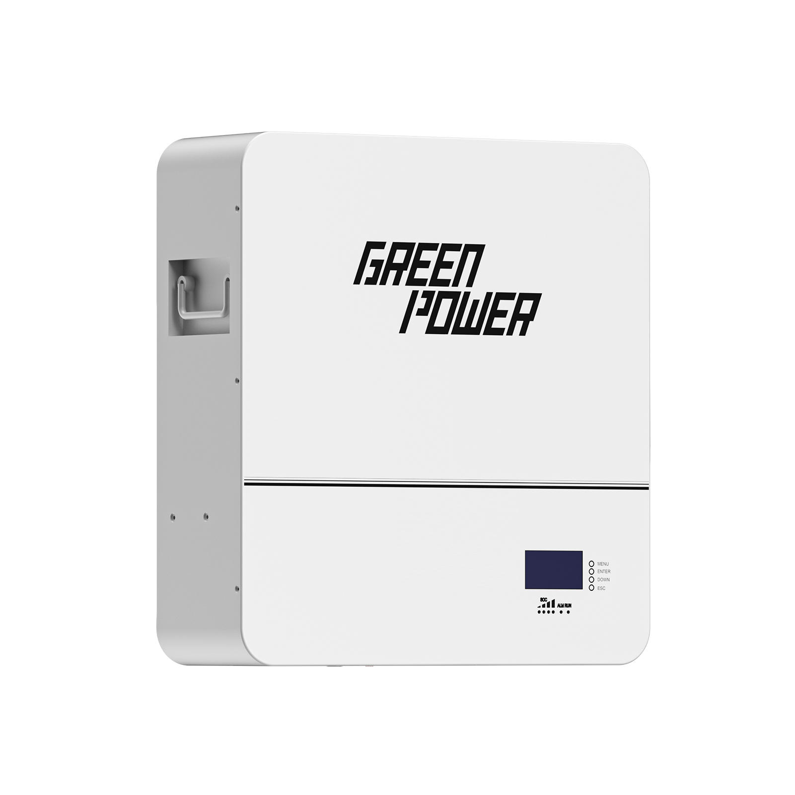 5120Wh Home Battery Backup Powerwall Automotive Grade LiFePO4 Cells 5KWh Energy Storage System for Residential Solar Backup GreenPower