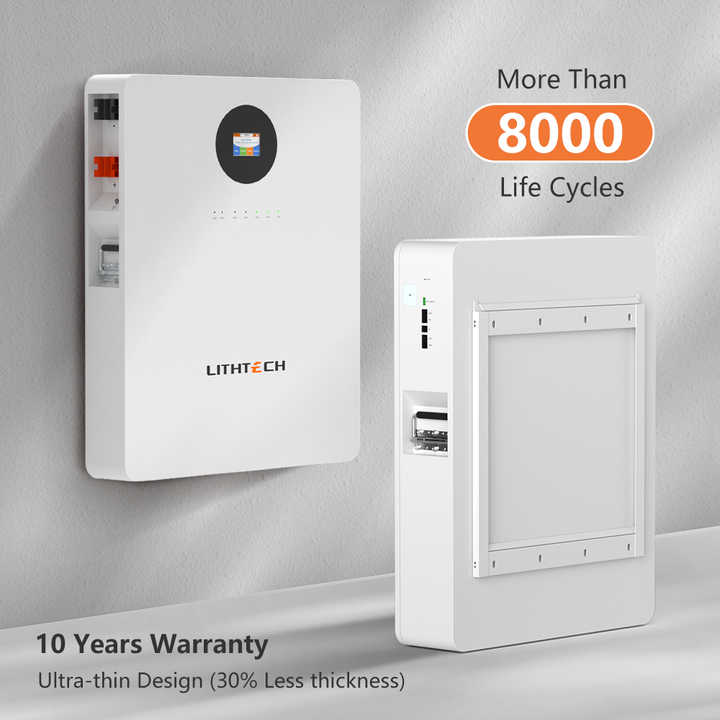 Lithium Battery 51.2V 48V 200Ah 5Kwh 10Kwh LiFePO4 Wall-Mounted Solar Power Storage System for Household Energy Solutions Lithtech