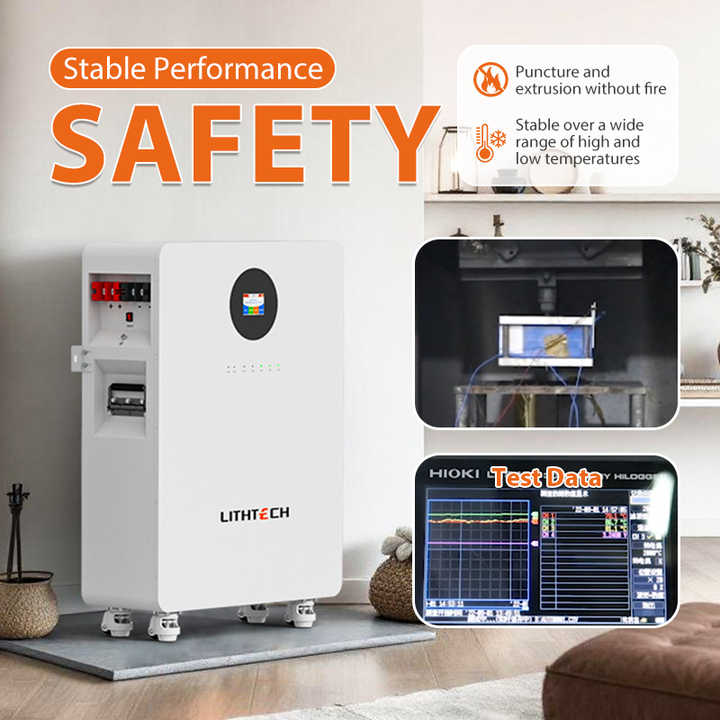 Lithium Semi Solid Battery 51.2V 280Ah 15kWh with 10-Year Warranty, Smart Monitoring & Fireproof Design for Home Solar Energy Storage Systems LITHTECH