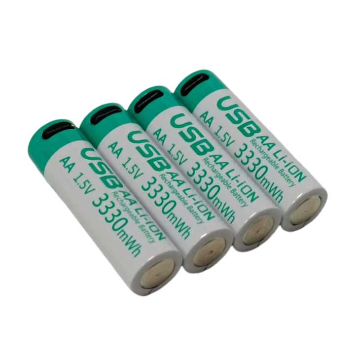 Rechargeable Li-ion Battery AAA AA 1.5V 666mAh 3330mWh USB Type-C for Clock MP3 Player Consumer Electronics KXD
