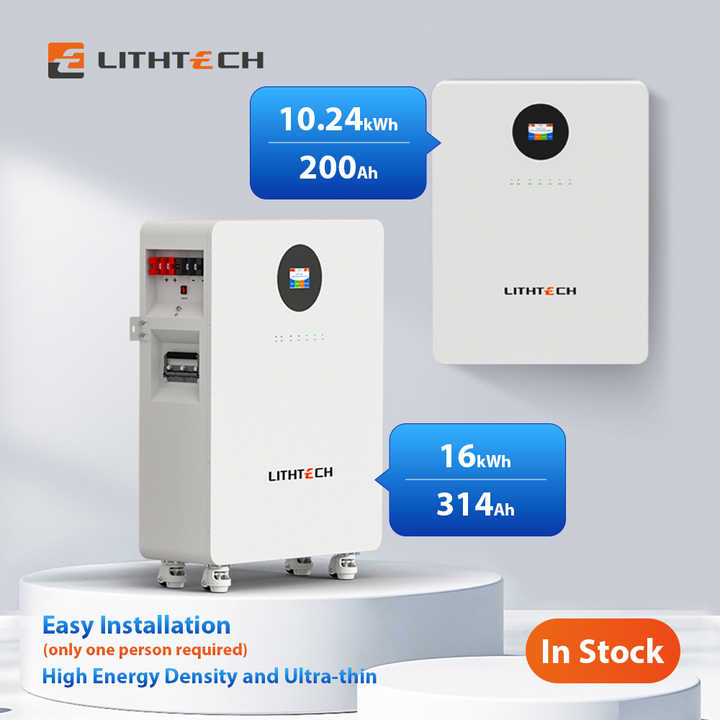 10kW Solar Energy Storage System 51.2V 100Ah-300Ah Wall Mounted Powerwall for Home Solar Battery Backup Lithtech