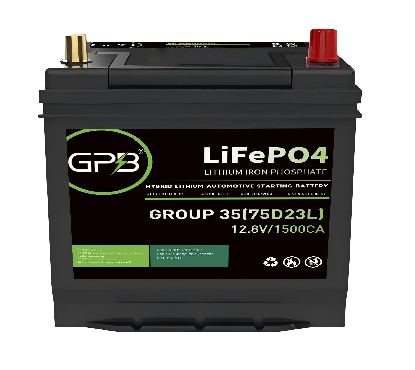 Hybrid Lithium Automotive Starting Battery High CCA Heat Resistant Technology Dual-Purpose Start-Stop Engineered BMS LiFePO4 Pouch Cells for Automotive Vehicles