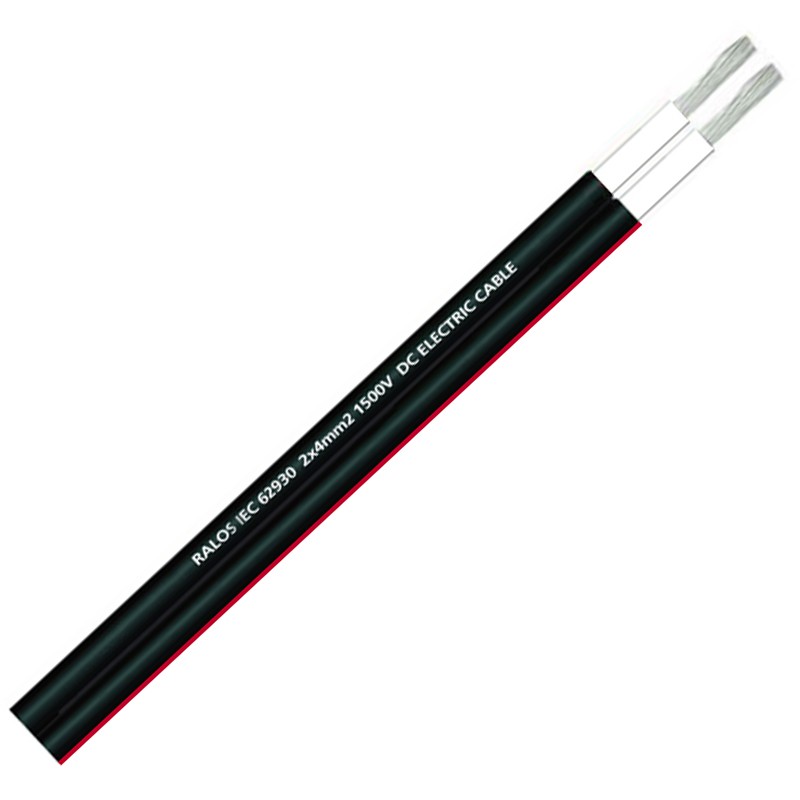 2x4.0mm2 Dual Wall Insulation Electron Beam Cross-Linked Cable for Solar PV Battery Storage Systems