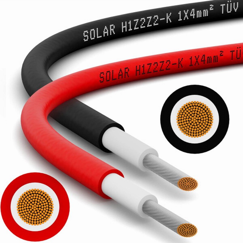 1x4.0mm2 Dual Wall Insulated Electron Beam Cross-Linked Halogen Free Cable for Solar Energy and Battery Storage Systems