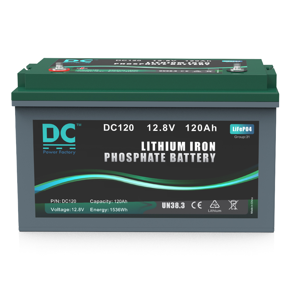 12.8V 120Ah DC120 LiFePO4 Battery 1536Wh IP67 Marine & Solar Energy Storage Battery