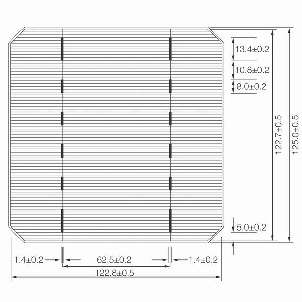 5 Inch Mono-2BB High-Efficiency Solar Cells Low-Light Performance for Residential and Commercial PV Systems