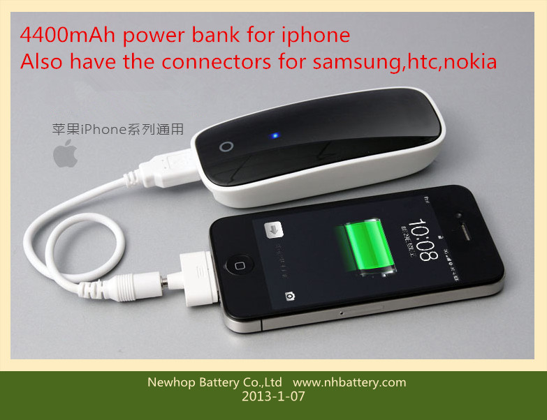 4400mAh Power Bank High-Capacity External Battery for iPhone Samsung HTC Nokia Mobile Phones Emergency Charging Backup