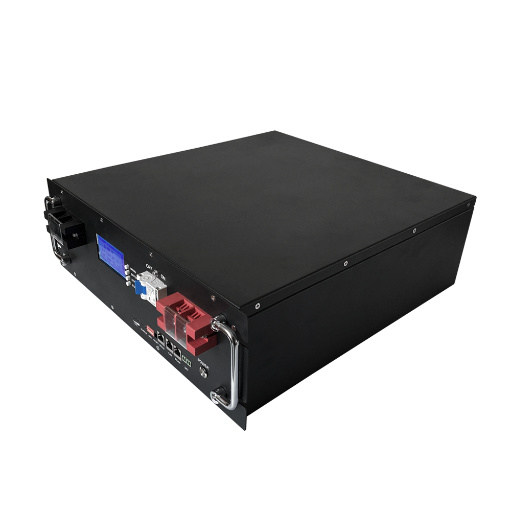 19″ Rack-Mount Li-Ion Lithium Iron Phosphate Server Rack Battery 51.2V 100Ah Long Cycle Life 8000+ Cycles Energy Storage System for Solar Inverters