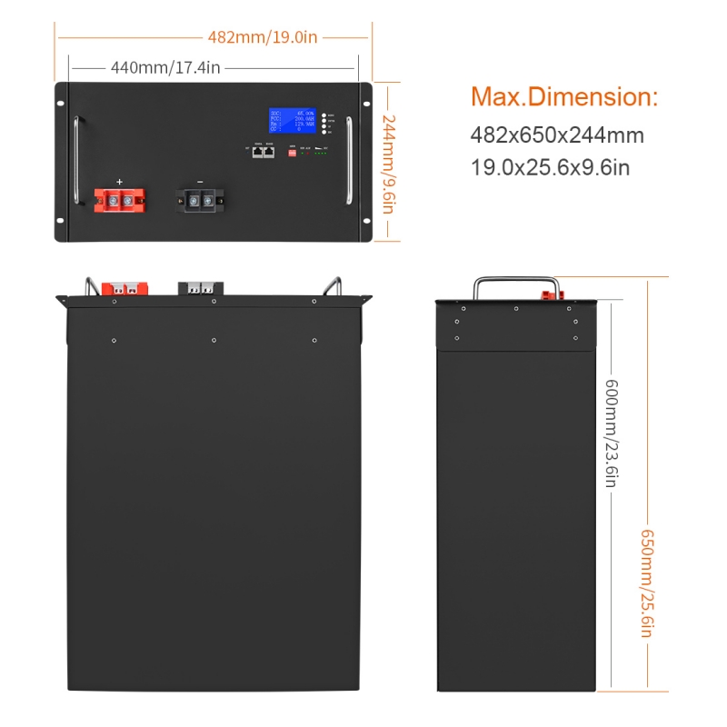 51.2V 200Ah LFP Battery 10240Wh Long Cycle Life IP54 2000 Cycles Solar Energy Storage System for UPS and Electric Power