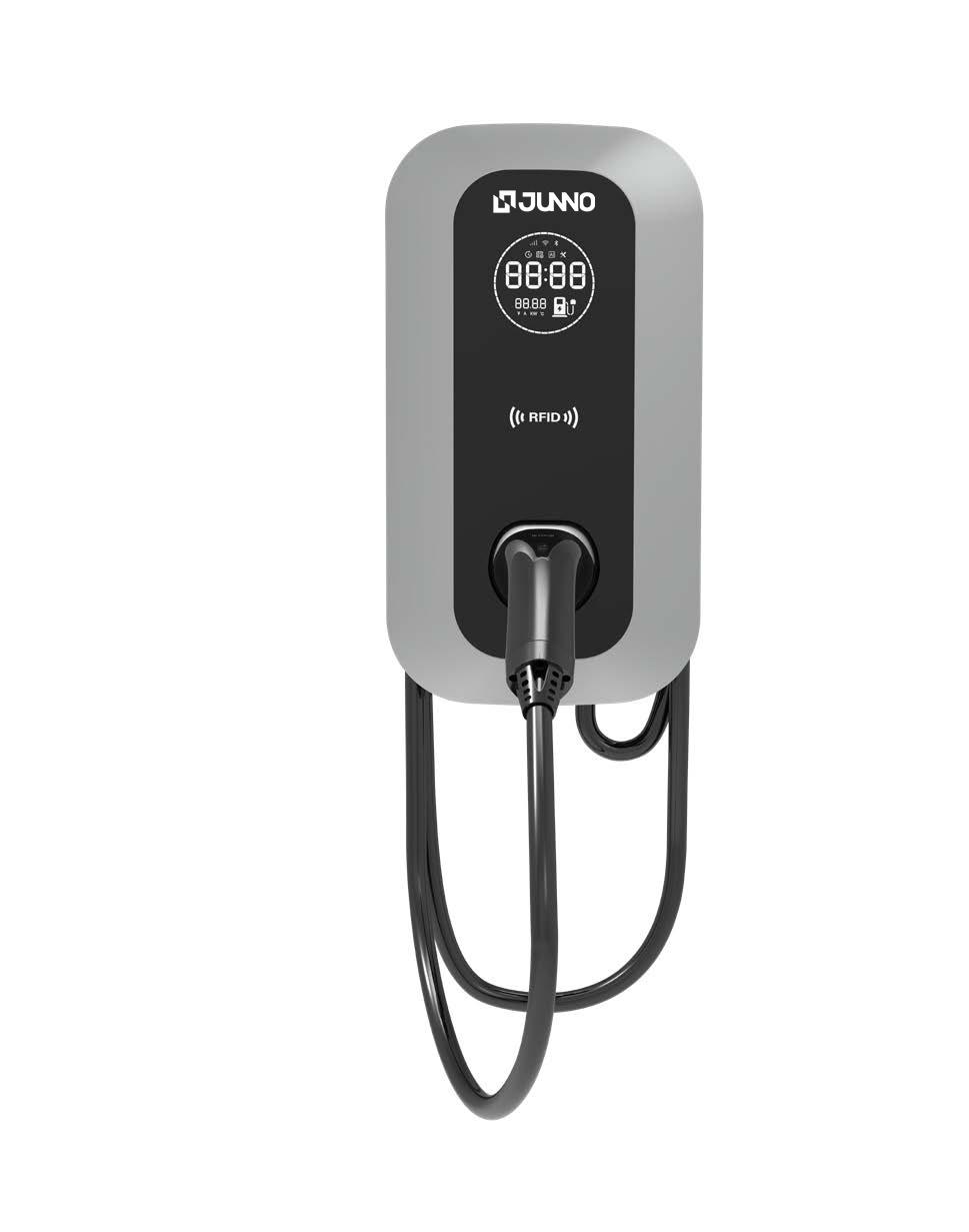 Junno Energy Smart EV Charger - 11/22kW Fast AC Charging Wallbox for Fleets, Retail & Workplace