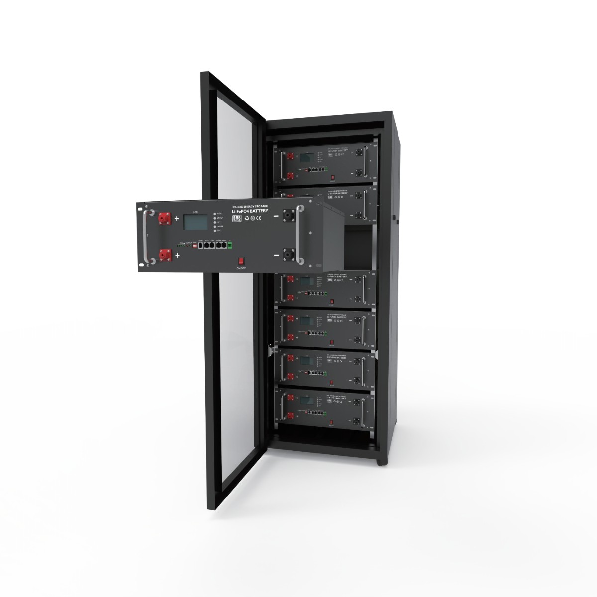 High-Voltage Rack Mounted Energy Storage System 102.4V~768V 105Ah 10.75kWh~64.51kWh Long Cycle Life 6000 Cycles for Commercial Industrial Home Energy Storage Solutions