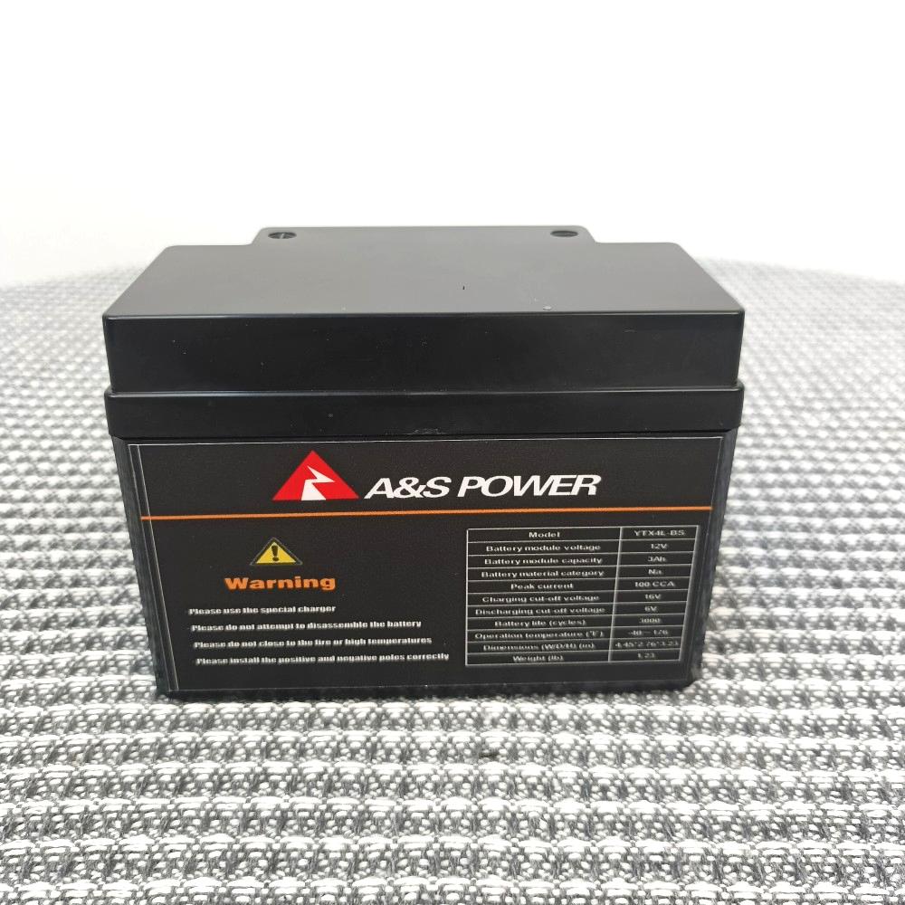 12.8V 3Ah NA+ Motorcycle Starting Battery Smart BMS High-Capacity Long-Life Battery for Motorcycles A&S