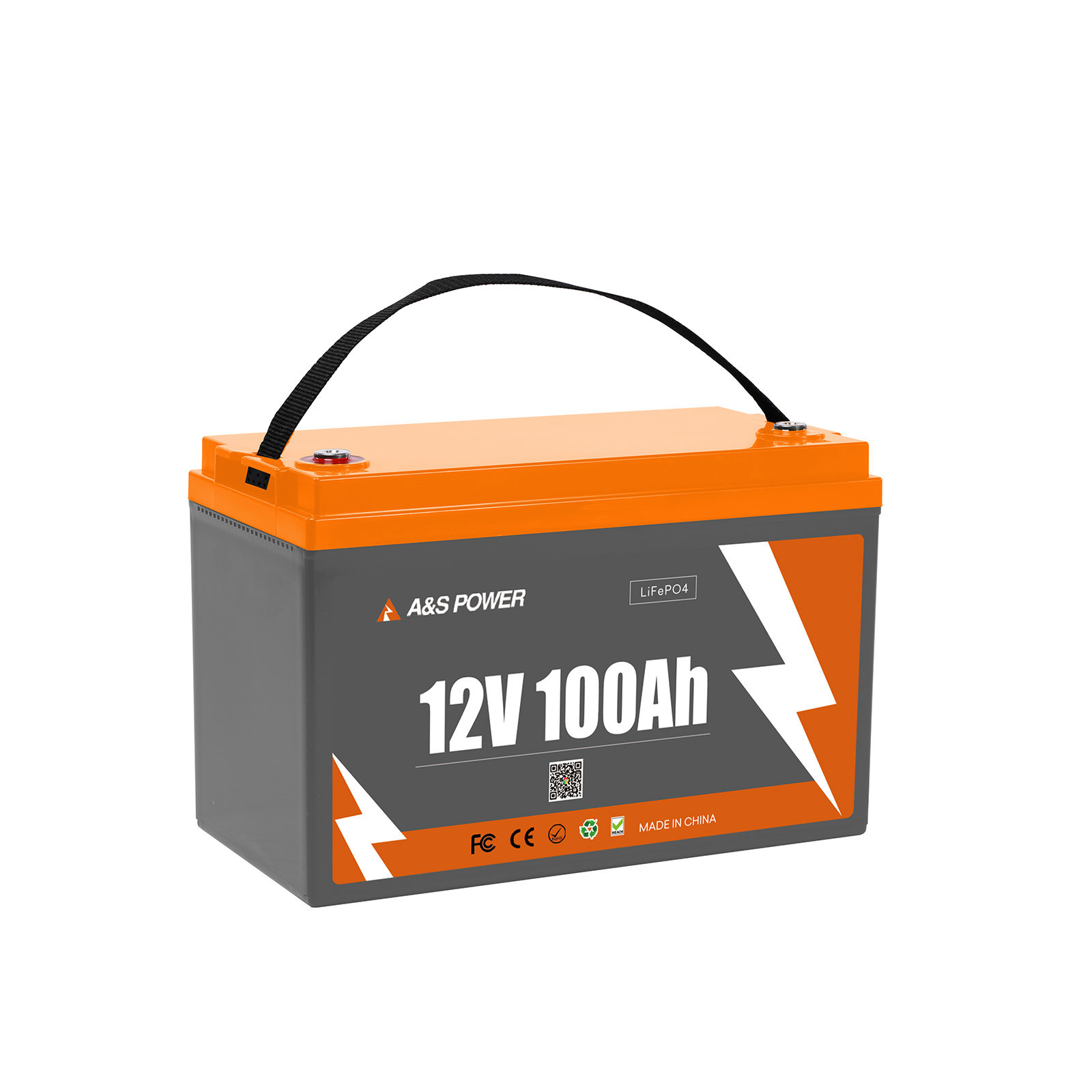 A&S 12.8V 100Ah LiFePO4 Battery Full Capacity Long Life Smart BMS for Energy Storage Systems