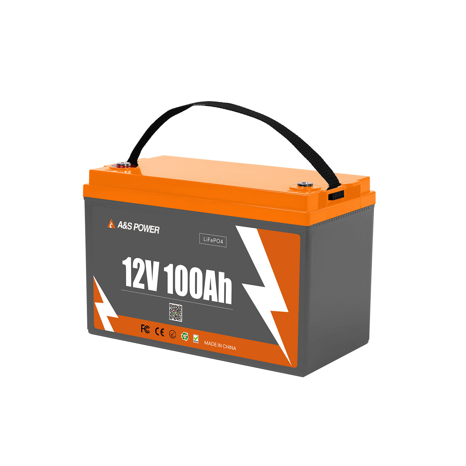 A&S 12.8V 100Ah LiFePO4 Battery Full Capacity Long Life Smart BMS for Energy Storage Systems