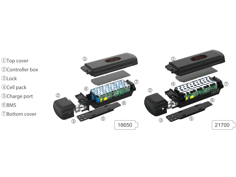 E BIKE BATTERY RANGE H18 36V 48V High-Capacity Lithium-ion Battery Pack for E-Bikes E-Scooters