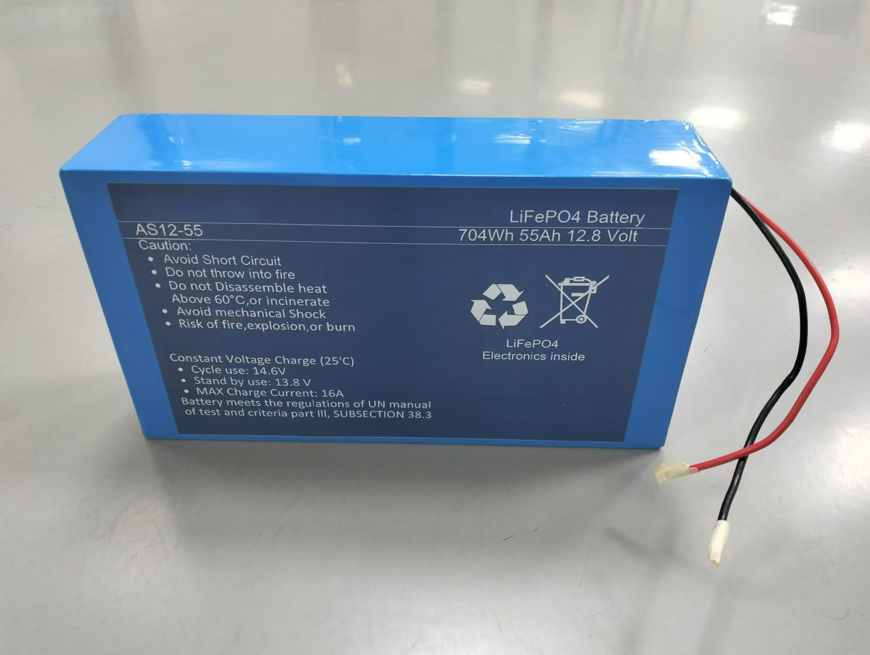 A&S 12.8V 55Ah LiFePO4 Battery Smart BMS with Bluetooth GPS Remote for Energy Storage Systems