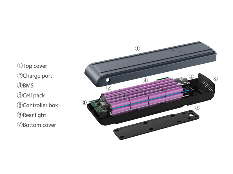 E BIKE BATTERY RANGE H45 48V 18650 Li-ion Battery Pack with Canbus BMS for Electric Bicycles