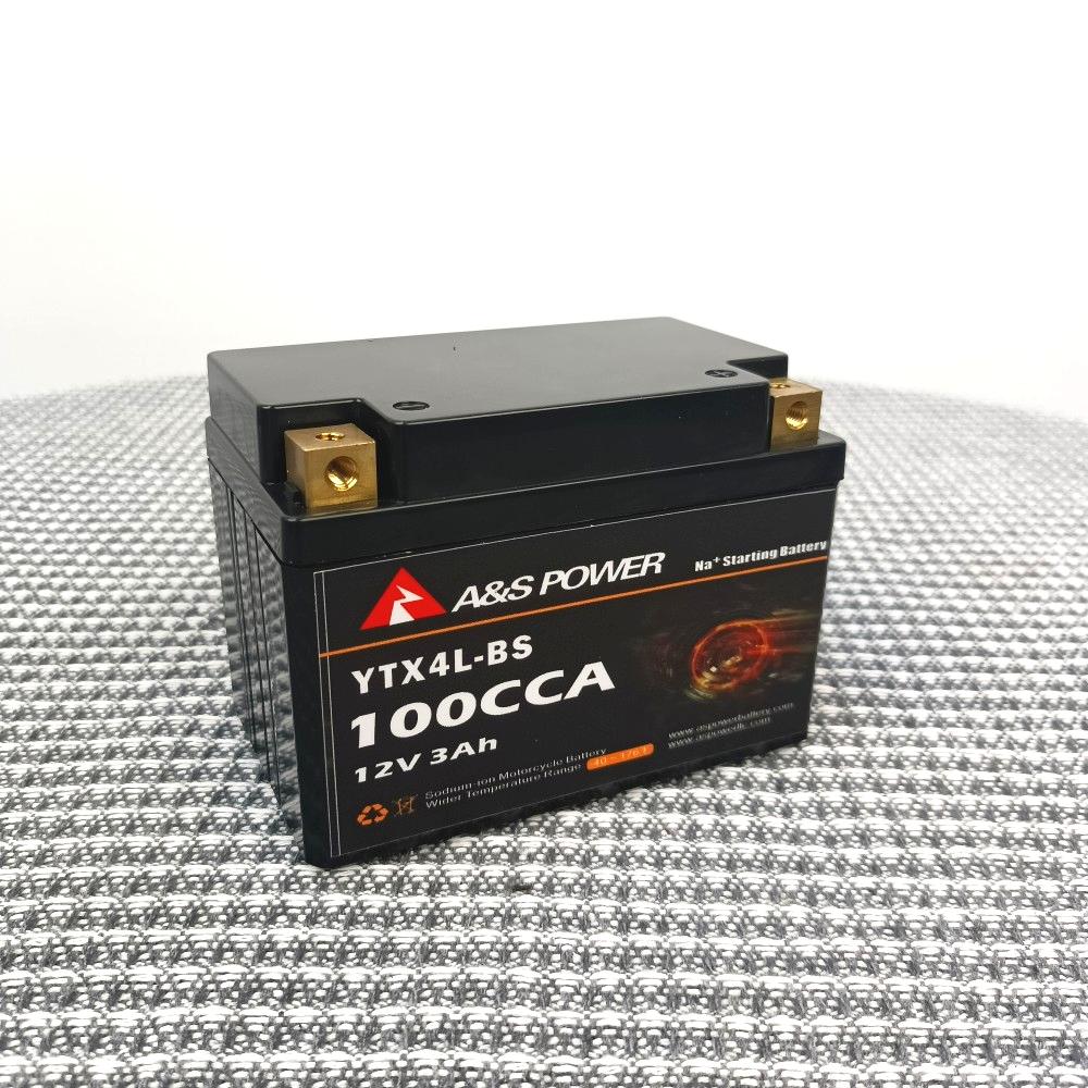 12.8V 3Ah NA+ Motorcycle Starting Battery Smart BMS High-Capacity Long-Life Battery for Motorcycles A&S