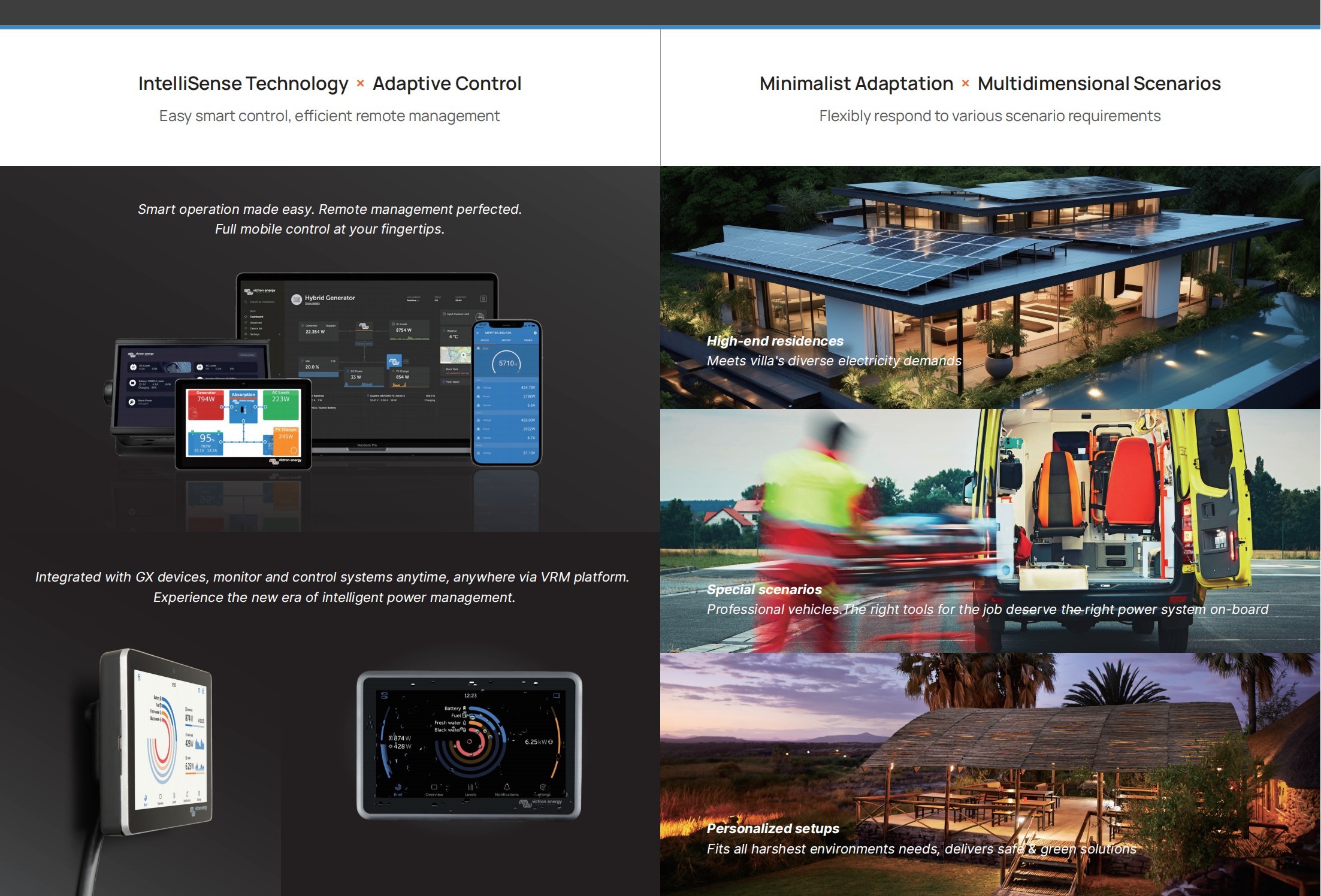 Cerbo GX & GX Touch 50 Energy Management System for Off-Grid and Hybrid Solar Applications