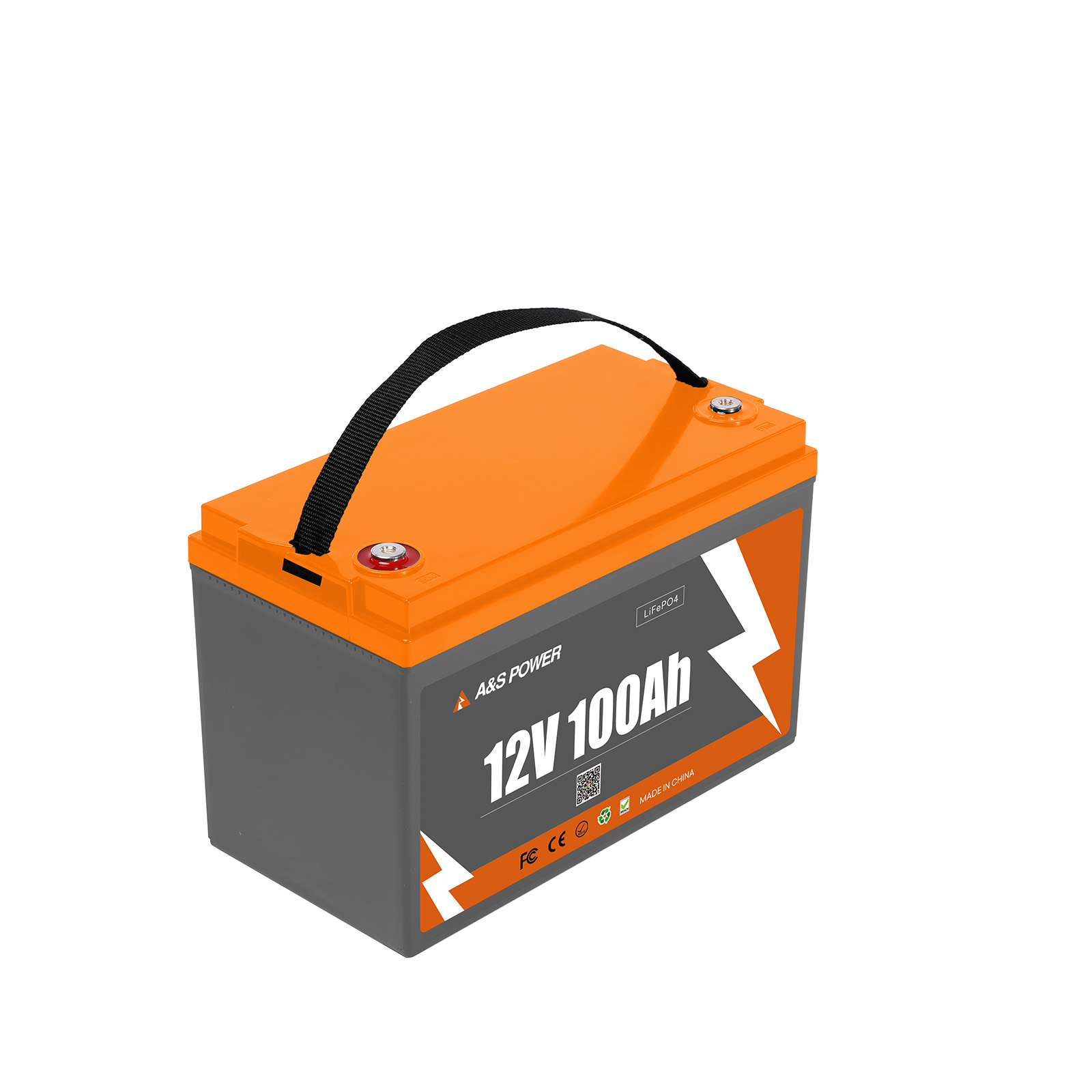 A&S 12.8V 100Ah LiFePO4 Battery Full Capacity Long Life Smart BMS for Energy Storage Systems