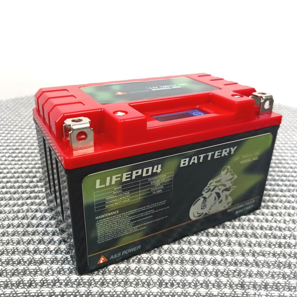 A&S 12.8V 6Ah LiFePO4 Motorcycle Starting Battery 250A CCA 1.03kg Lightweight High-Performance Motorcycle Starter