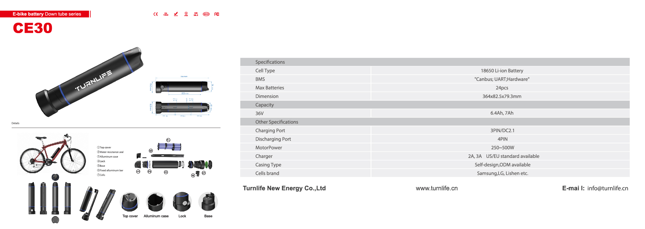 E BIKE BATTERY RANGE H18 36V 48V High-Capacity Lithium-ion Battery Pack for E-Bikes E-Scooters