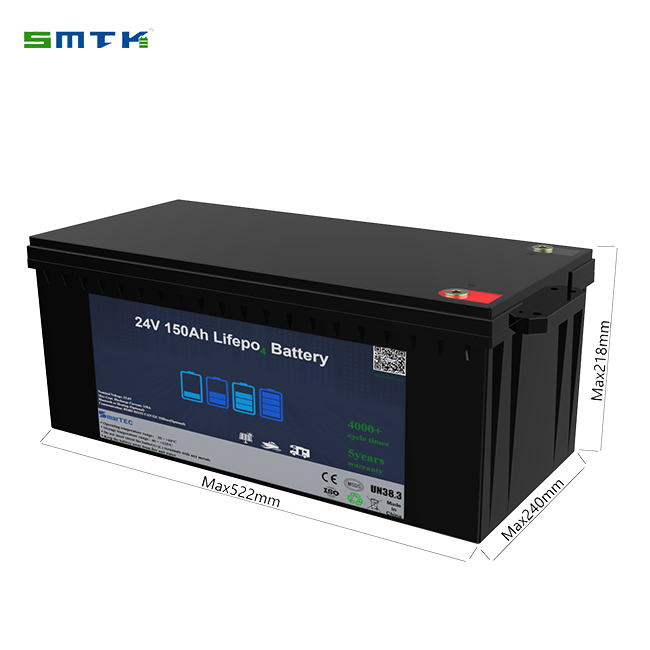 24V 150AH Marine LiFePO4 Battery with BMS 4000 Cycles for E-Mobility Energy Storage Systems SmarTEC