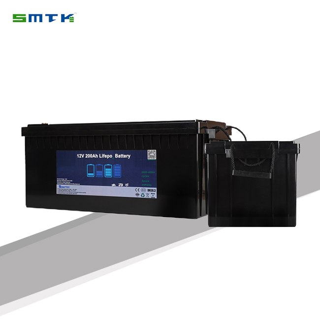 12V 200AH Solar Lithium Battery with BMS and Low Self-Discharge for Renewable Energy Storage SmarTEC