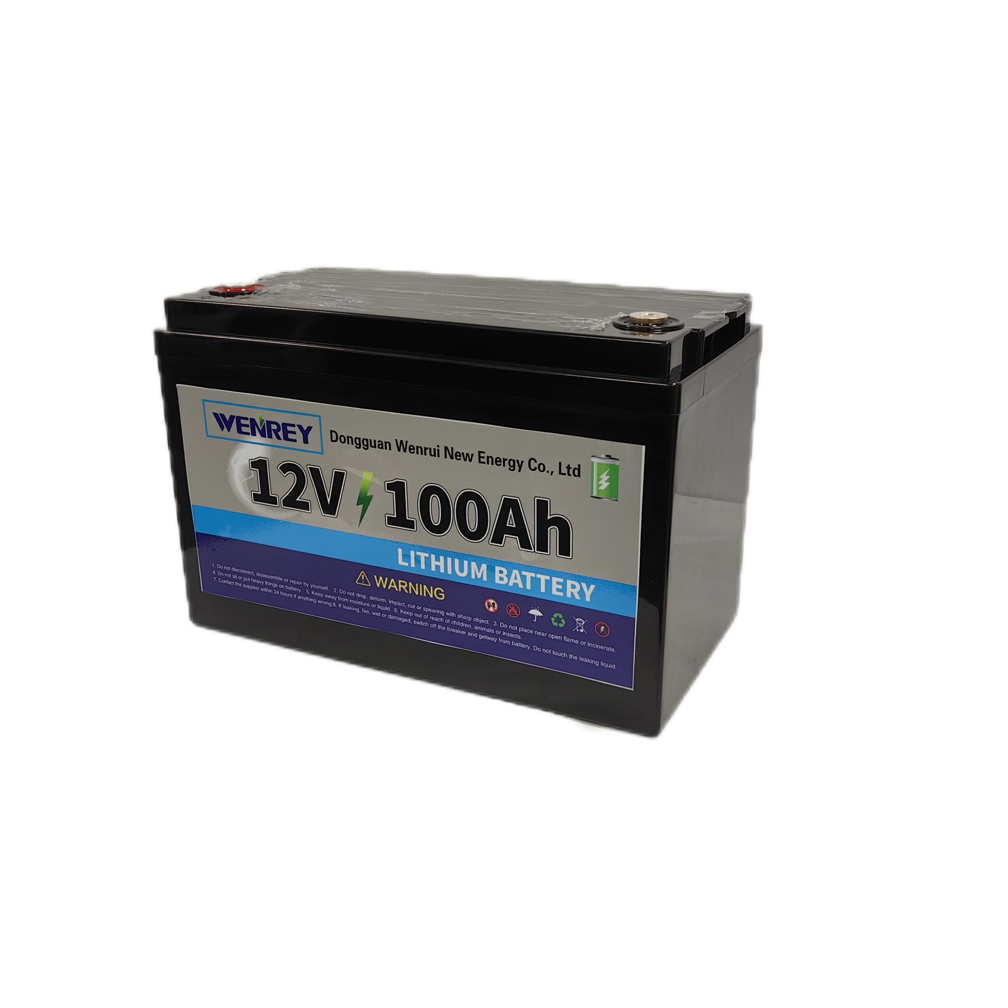 12V 100Ah Lithium Battery Solar Energy Storage for Solar-Powered RV WENREY