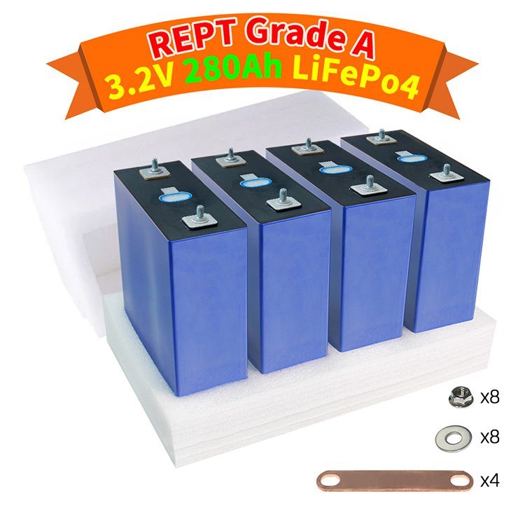 Square Lithium Iron Phosphate Battery 3.2V 280Ah Long Cycle Life for Solar Energy Storage and Electric Vehicles WENREY