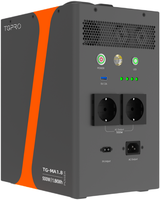 TG-MA1.8 Dual Cell Boost Energy Storage System 500W 1.8kWh Long-Term Backup Power for Off-Grid and Frequent Outage Areas TGP Pro New Energy