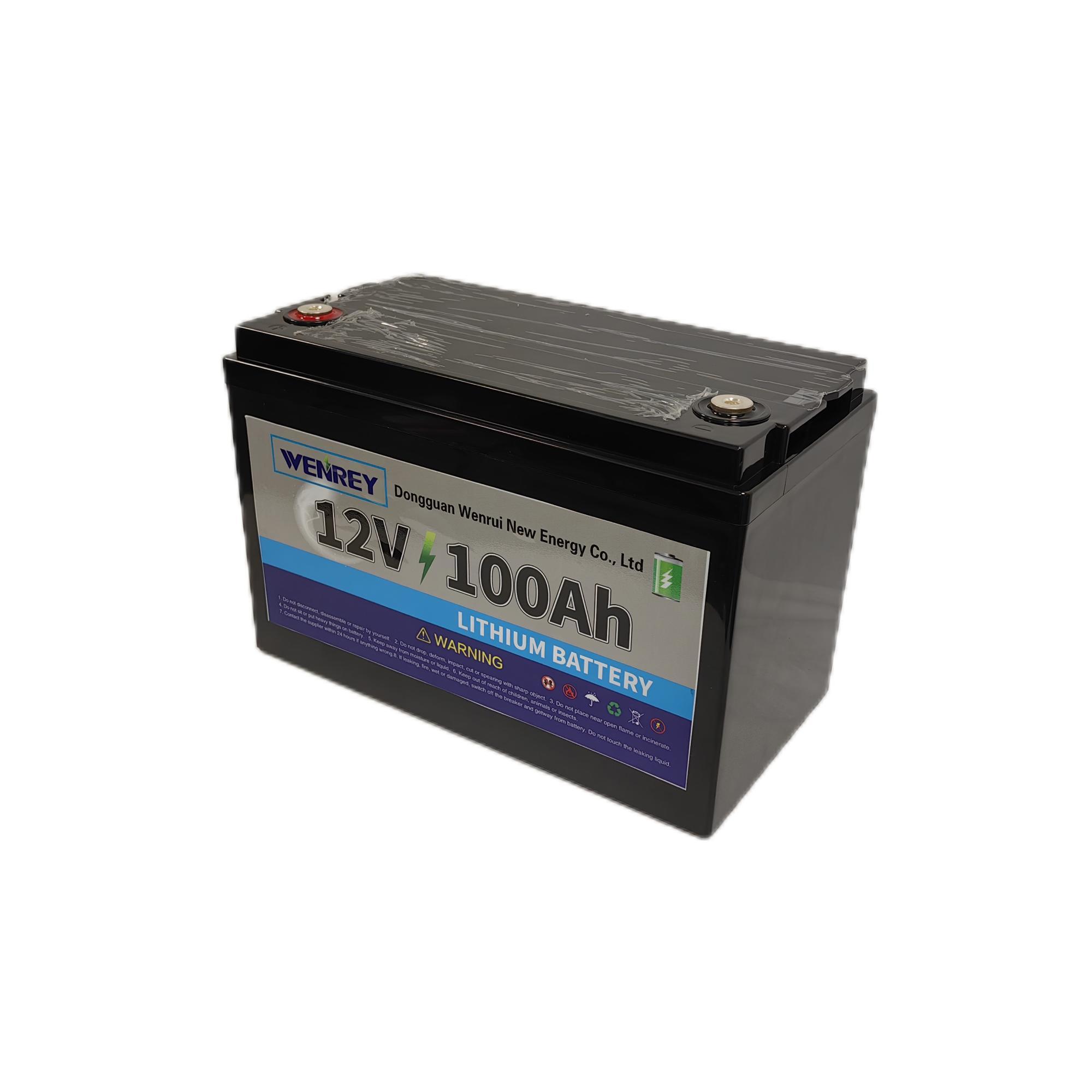Green Solar Energy Source 12V 100Ah Golf Cart Battery for RVs WENREY